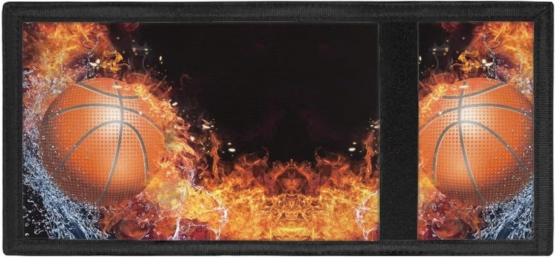 Rnyleeg Kids Wallet for Boys Girls,Kids Trifold Wallets,Fire and Water Basketball Wallet For Boys, Children Wallet for Birthday Graduation Gifts,Samll Purse for Women - Image 4